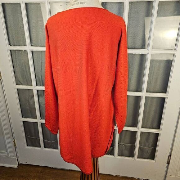 Eileen Fisher Womens Red Wool Blend Tunic Sweater XL - Picture 2 of 3